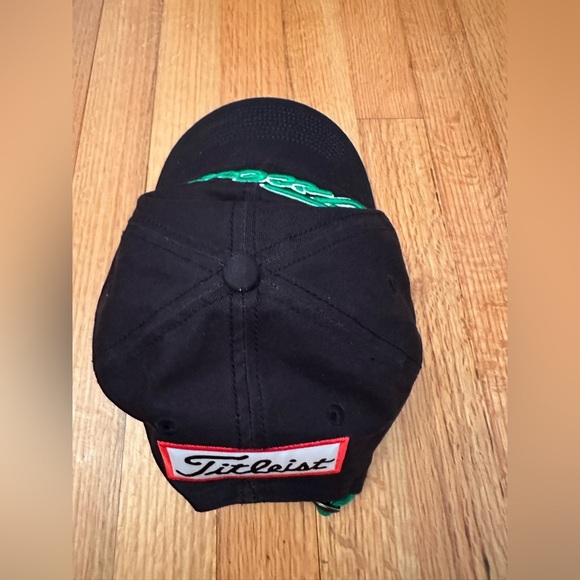 Titleist Footjoy Golf Youth Canvas Strapback Hat - Black / Green - Sz. Adj. - Picture 6 of 9